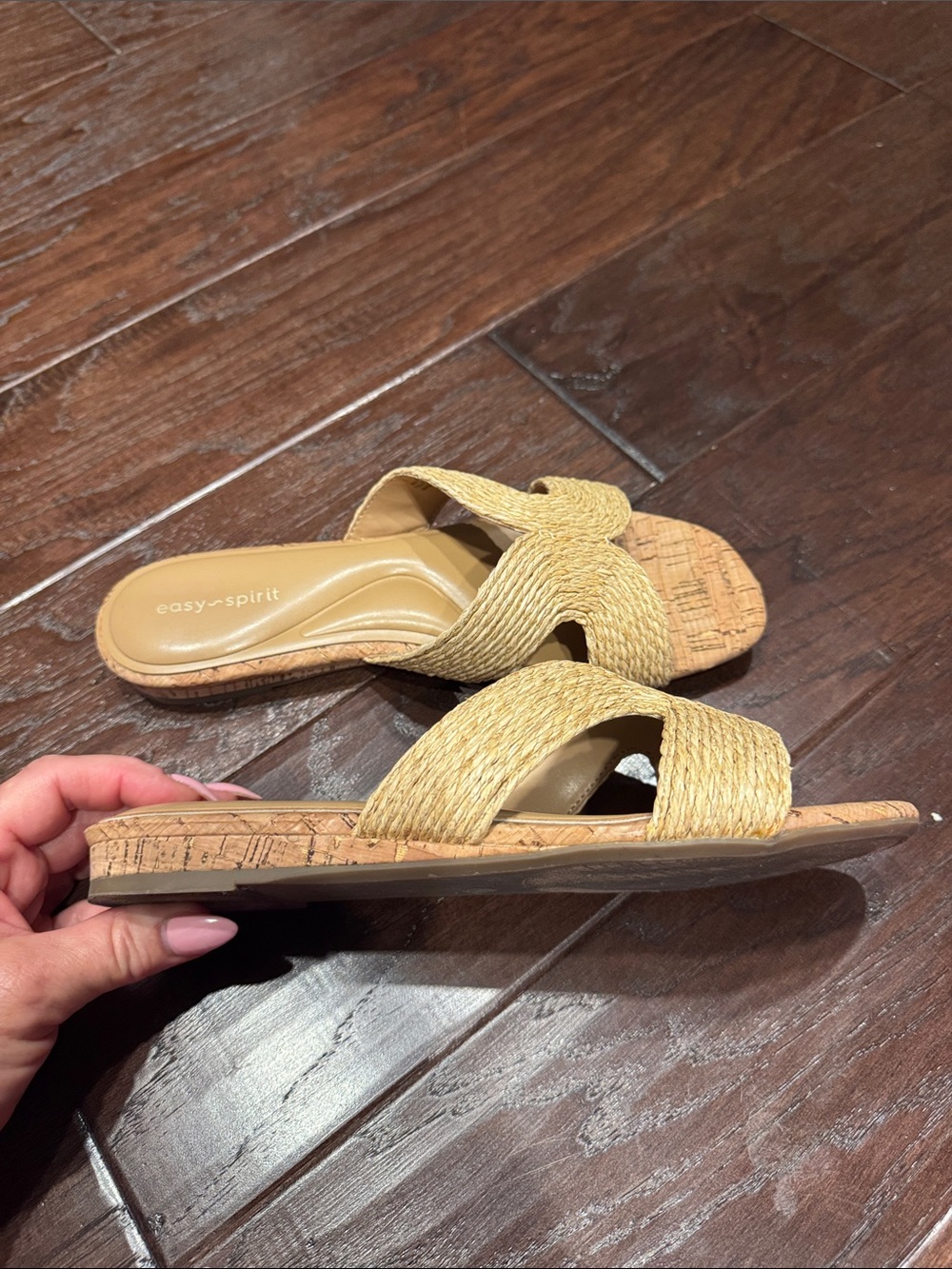 Easy Spirit Women's Natural Cork Slide Sandals - Picture 3 of 5